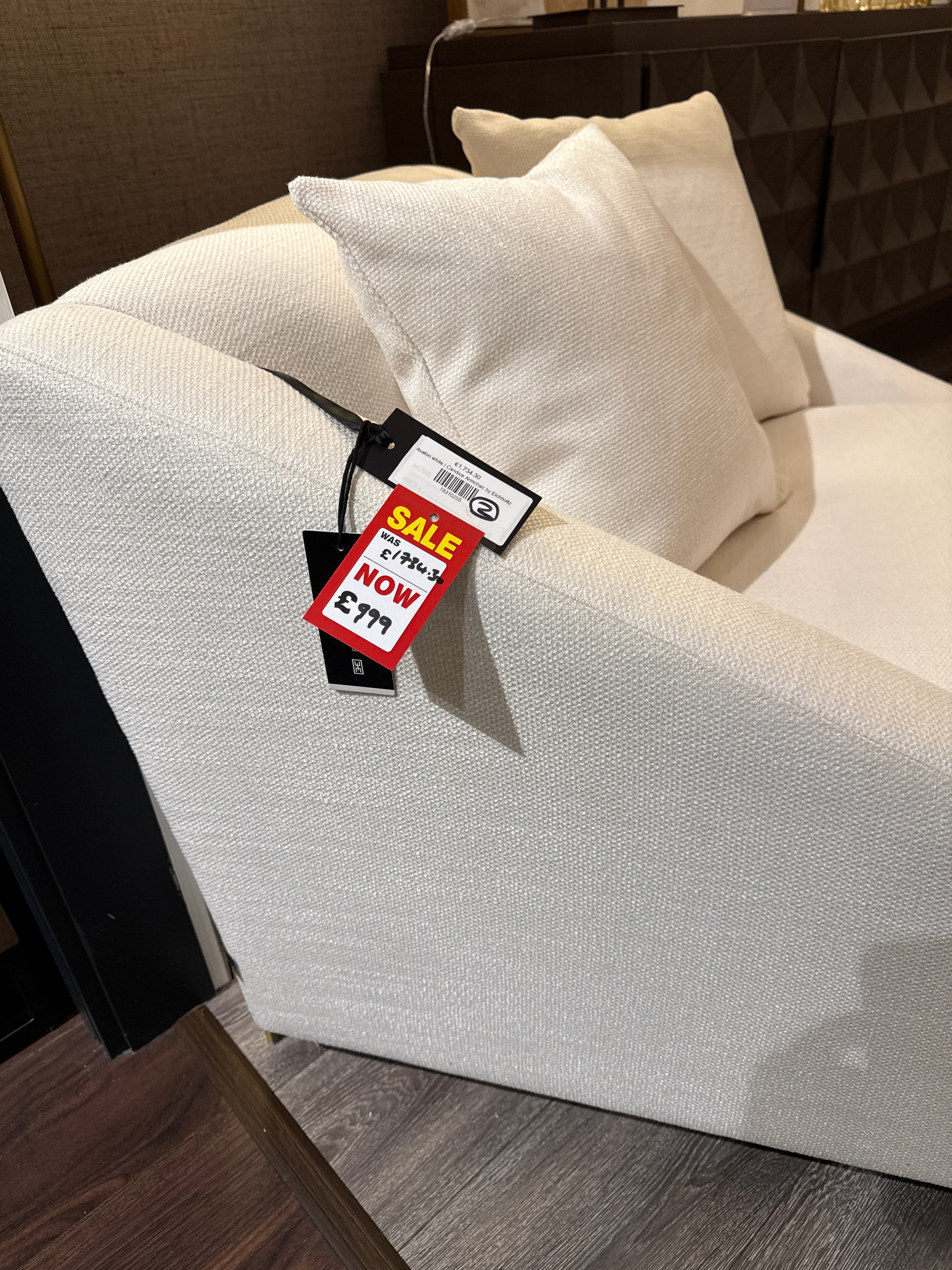 Candice Armchair by Eichholtz in Avalon white REDUCED-Renaissance Design Studio