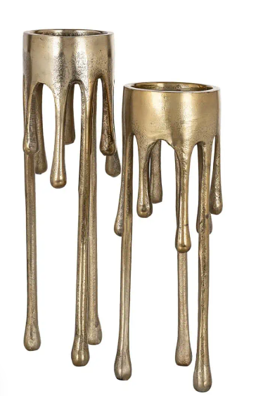 Candleholder Lorrie in Brushed gold REDUCED-candle holder-Renaissance Design Studio