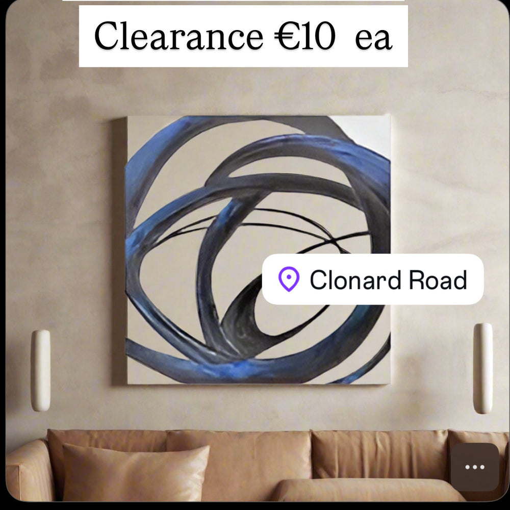 Canvas wall art picture navy blue on clearance offer €10 ea No exchange