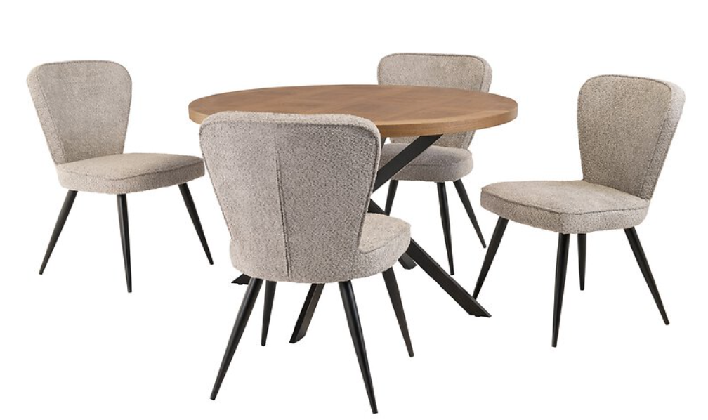 Carlton round 120 cm dining table in oak veneer-Renaissance Design Studio