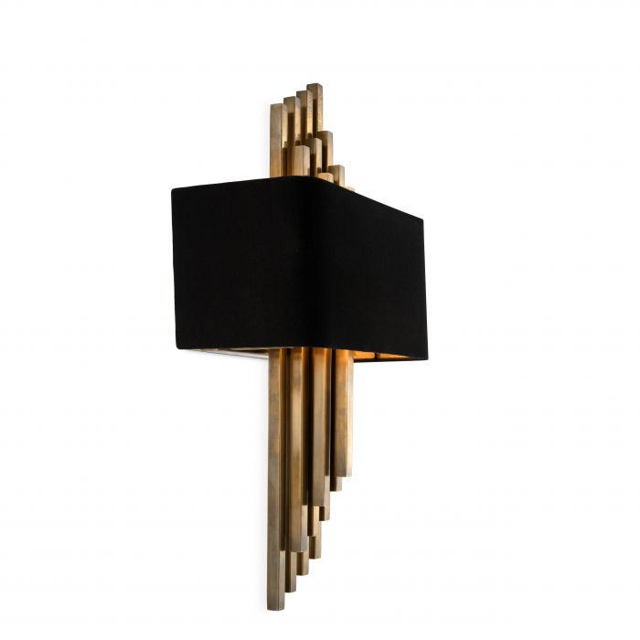 Caruso Wall Lamp bronzed with black shade  by Eichholtz