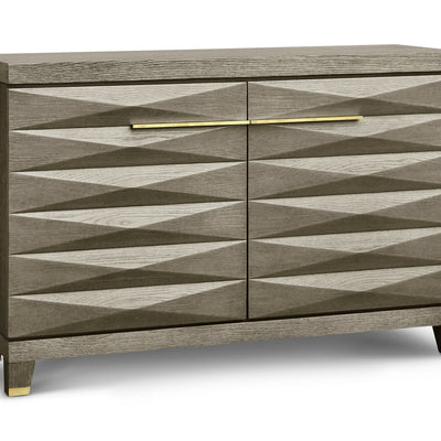Cassandra 2 door taupe oak  and brass sideboard. Reduced save €100