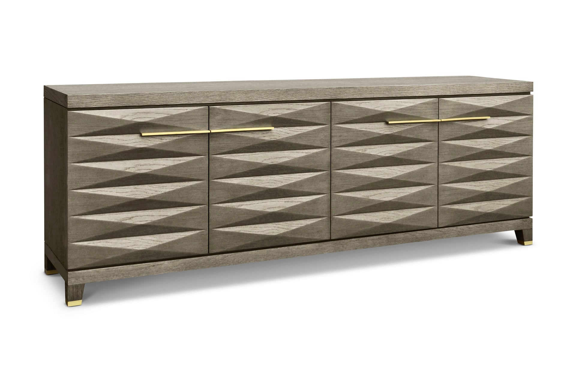 Cassandra 4 door large sideboard in taupe oak-Renaissance Design Studio