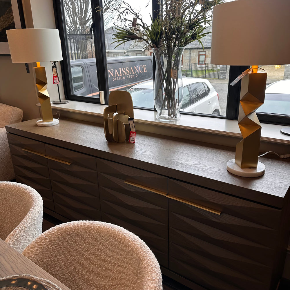 Cassandra 4 door large sideboard in taupe oak