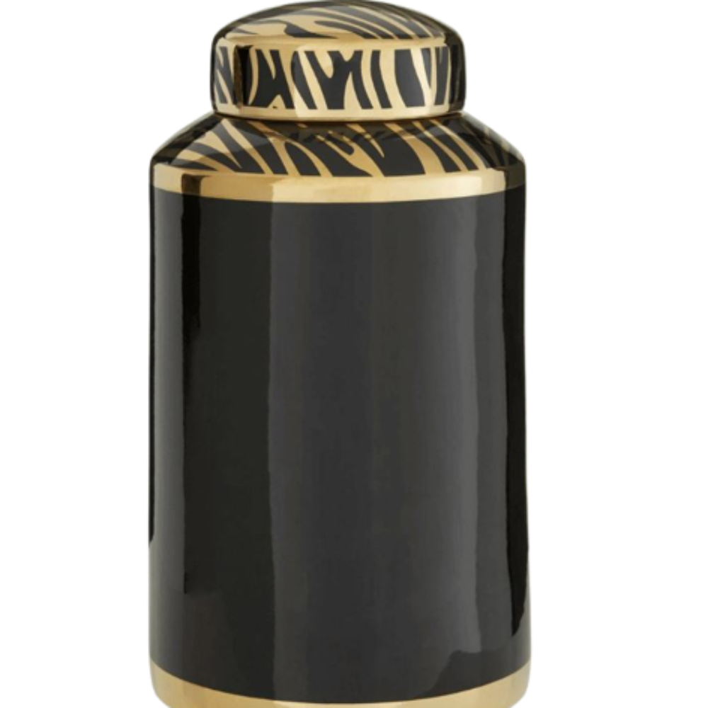 Caylse Black And Gold Jar Small