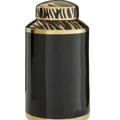 Caylse Black And Gold Jar Small