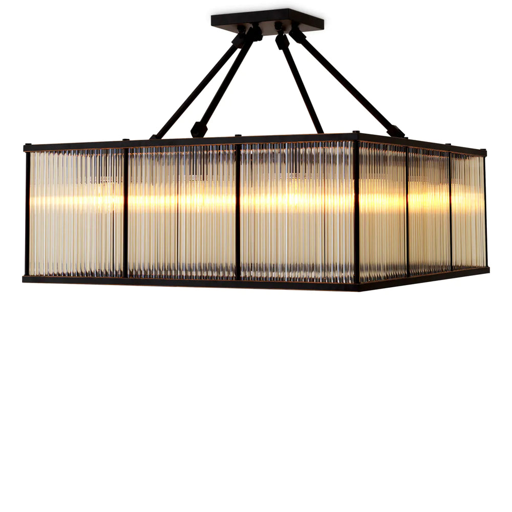 Ceiling Lamp Bernardi Square Bronze finish by Eichholtz ex showroom Recuced.