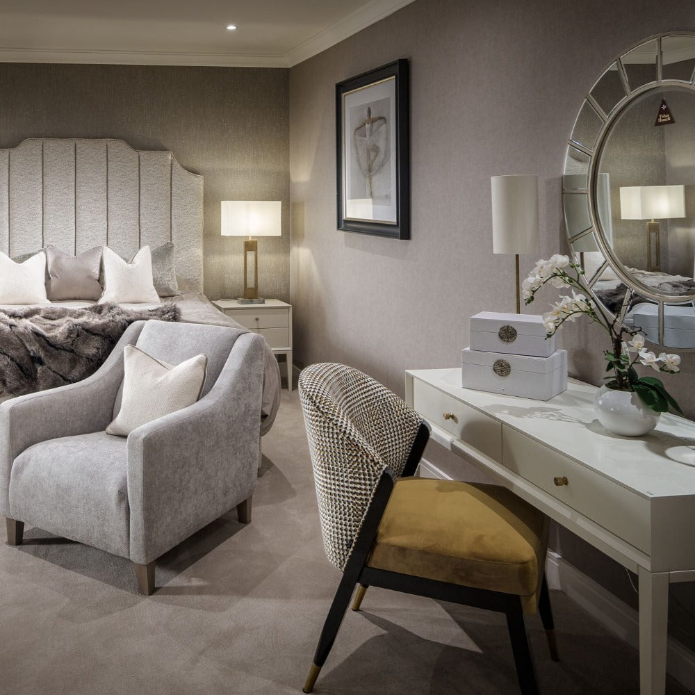 Celena 2 Drawer Dressing Table-Cabinets & Storage-Renaissance Design Studio