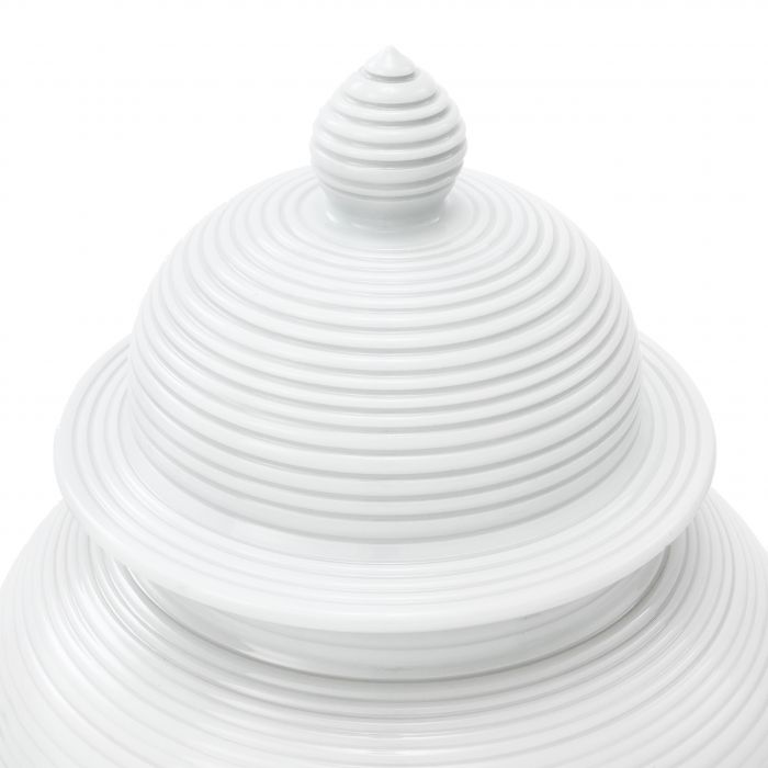 Celestine Large Porcelain white Ginger Jar by Eichholtz-Renaissance Design Studio