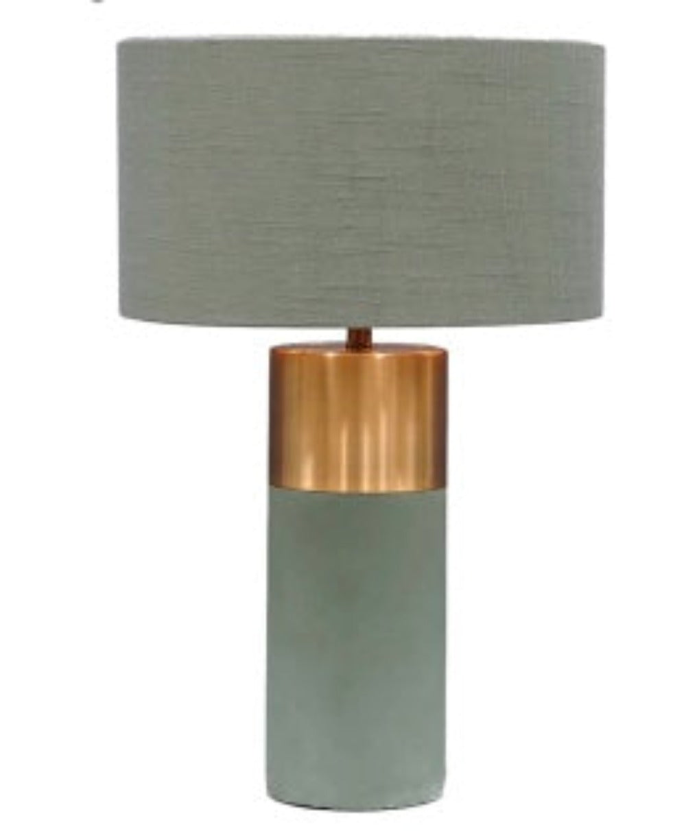 Cement and copper table lamp reduced-Renaissance Design Studio