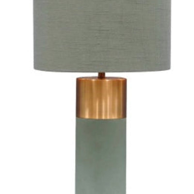 Cement and copper table lamp reduced