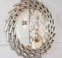 Champagne large Lanthe Link Mirror. REDUCED clearance-Mirror-Renaissance Design Studio