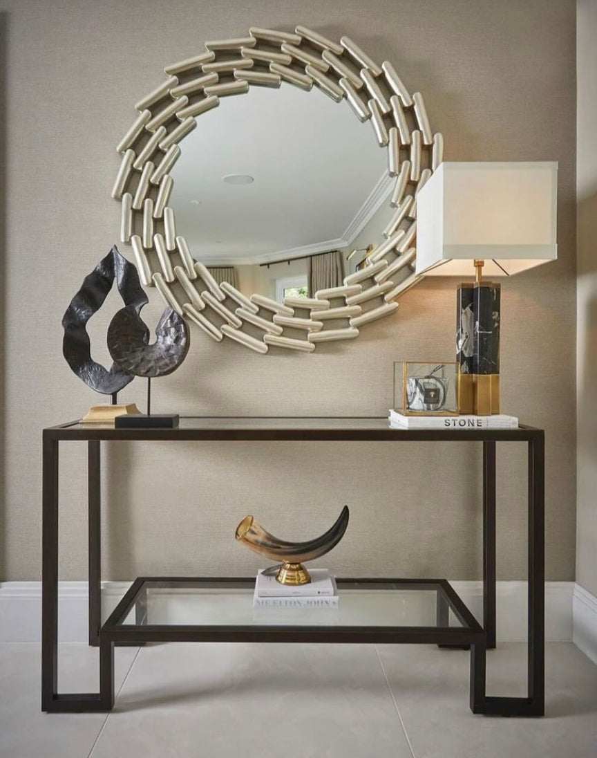 Champagne large Lanthe Link Mirror. REDUCED clearance-Mirror-Renaissance Design Studio