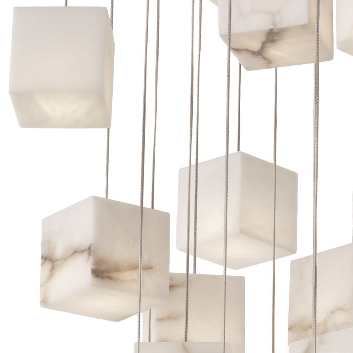 Chandelier Duboce in antique brass and alabaster by Eichholtz