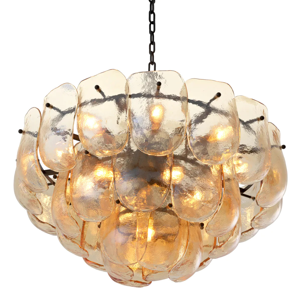 Chandelier Gustave Champagne colored glass by Eichholtz-Renaissance Design Studio