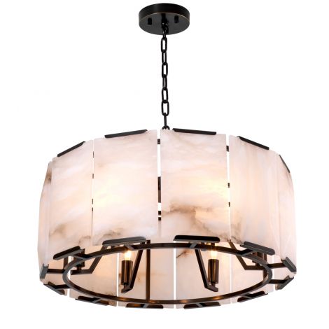 Chandelier Ortiz in Alabaster and bronze highlight by Eichholtz-chandelier alabaster-Renaissance Design Studio