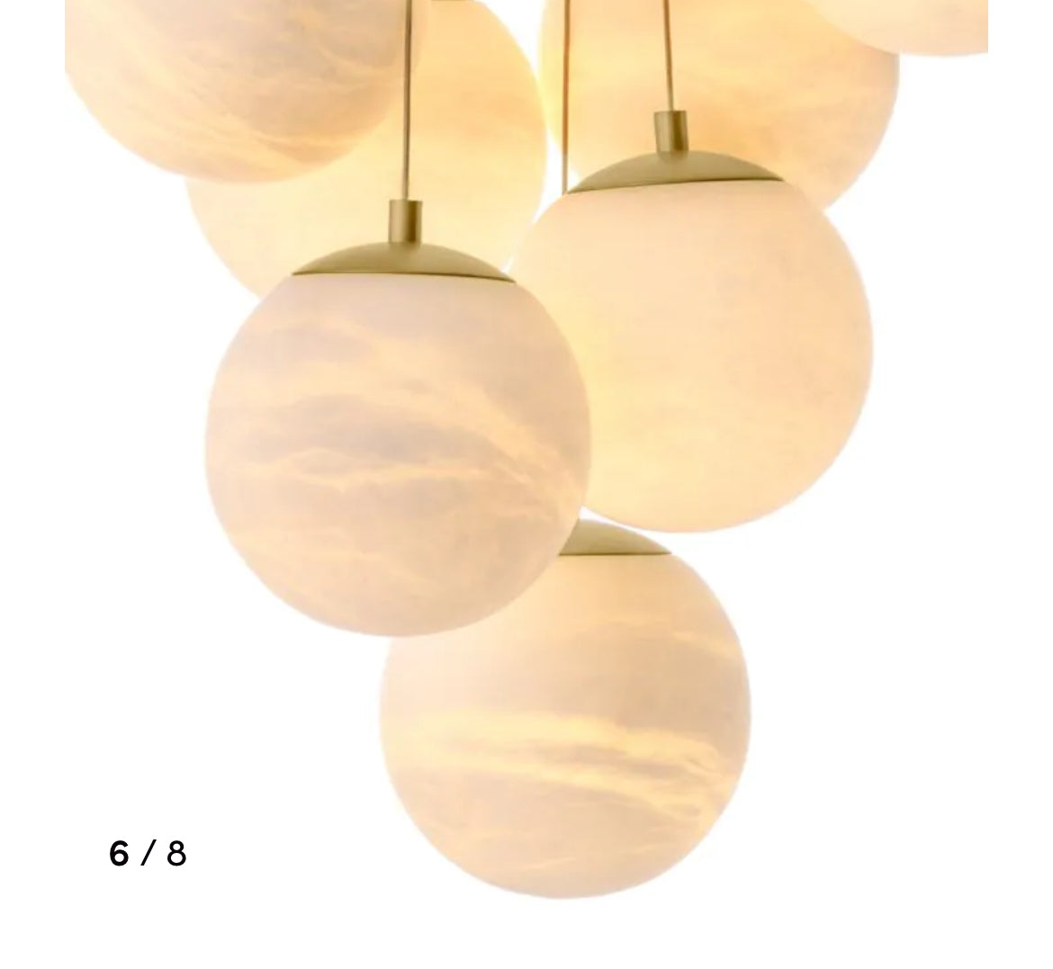 Chandelier Sphinx Alabaster by Eichholtz-Renaissance Design Studio