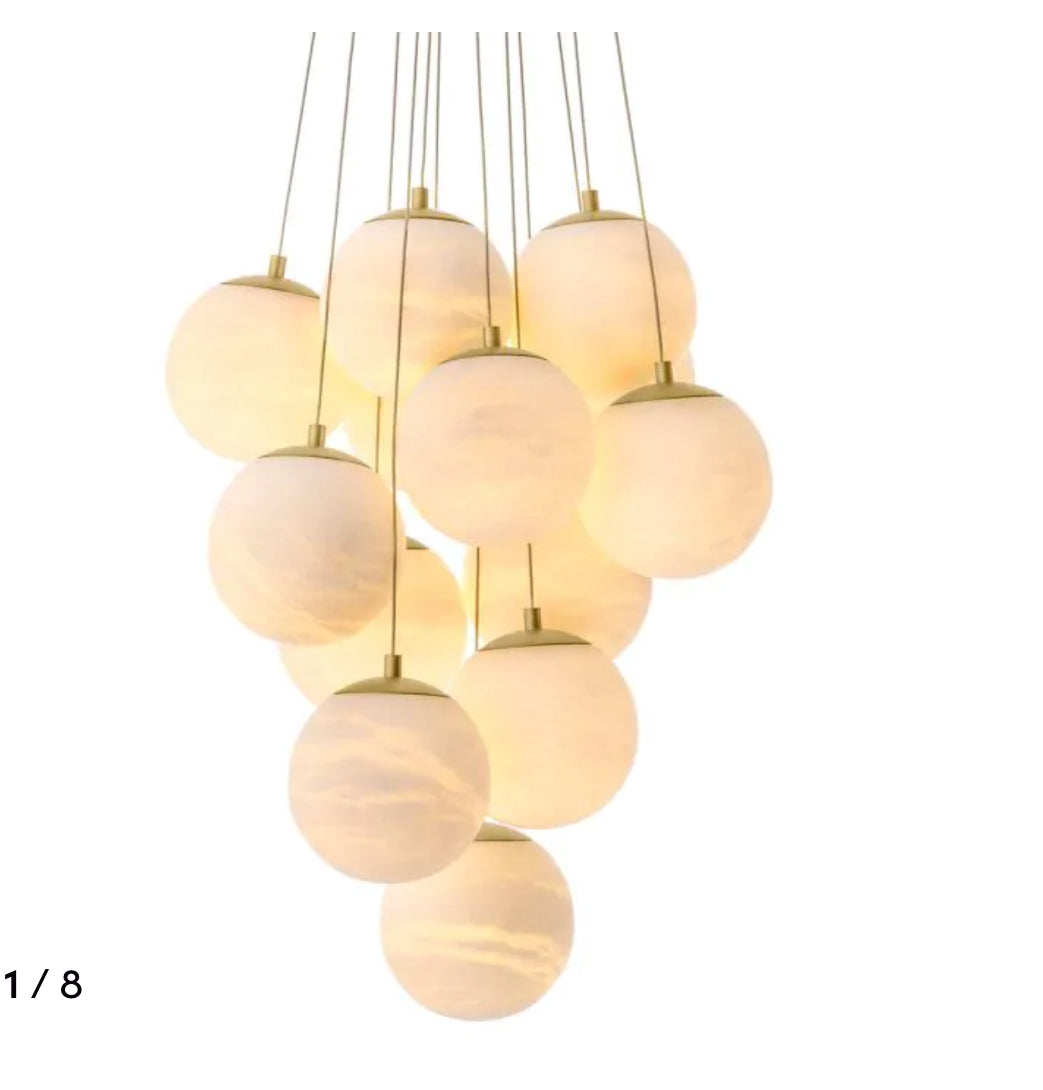 Chandelier Sphinx alabaster by Eichholtz to order in Grand SALE 20% discount-chandelier alabaster-Renaissance Design Studio