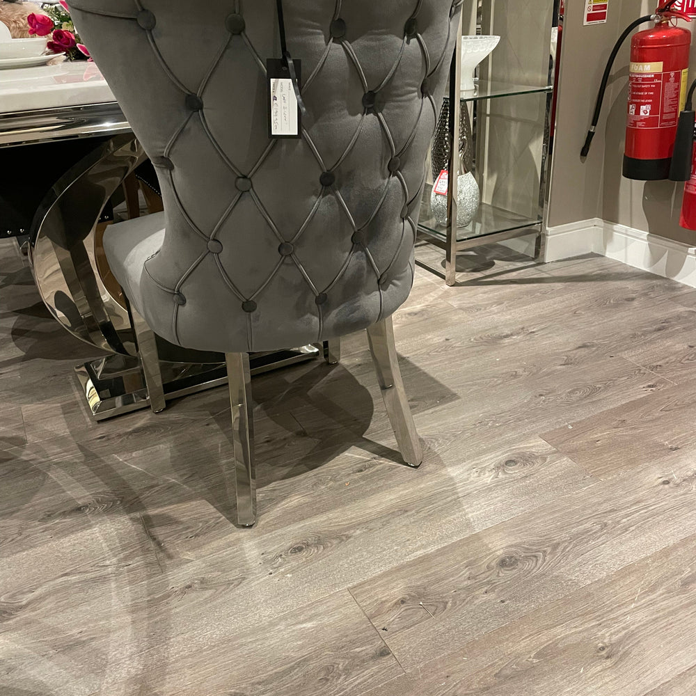 Chanel tufted dining chair w polished legs sold out