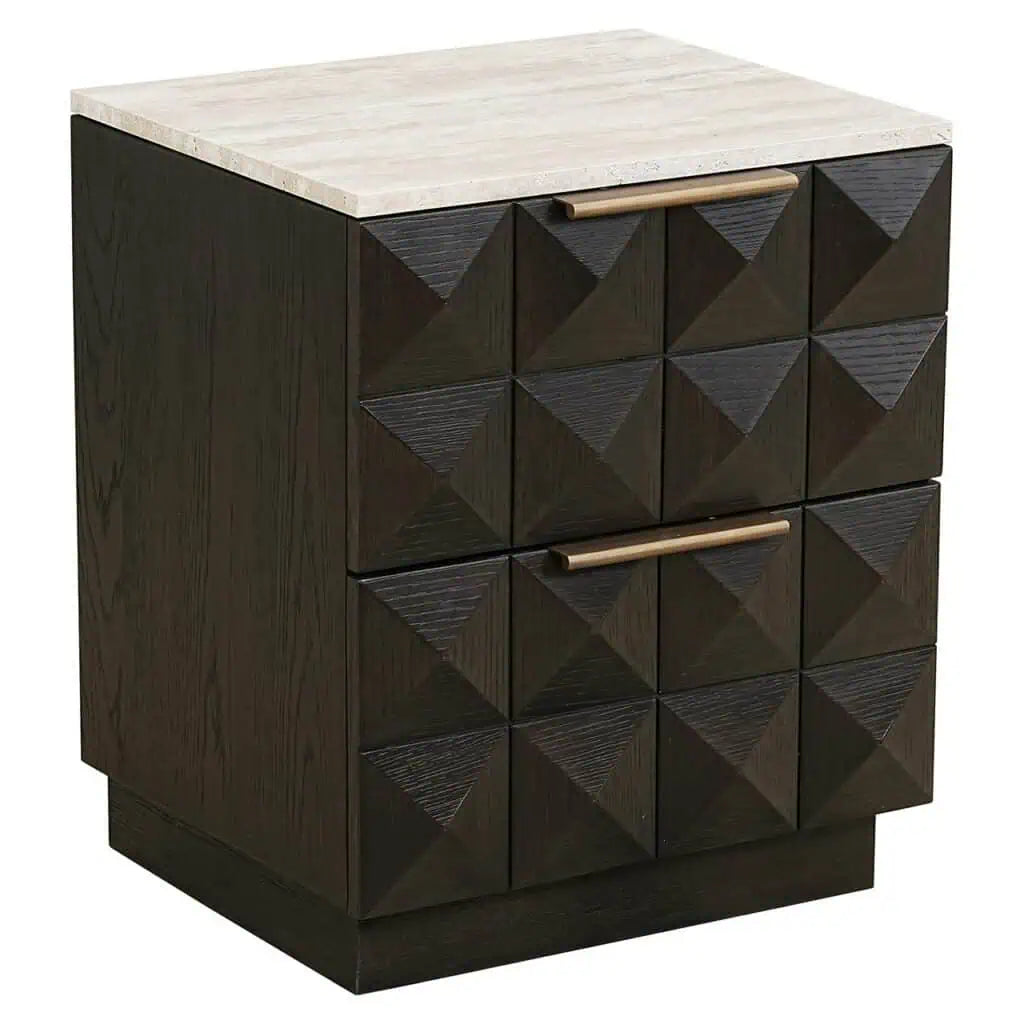 Charles 2-drawer nightstand (Brown)-Renaissance Design Studio