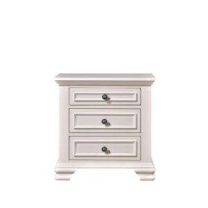 Charlie 3 drawer bedside cabinet in creamy white