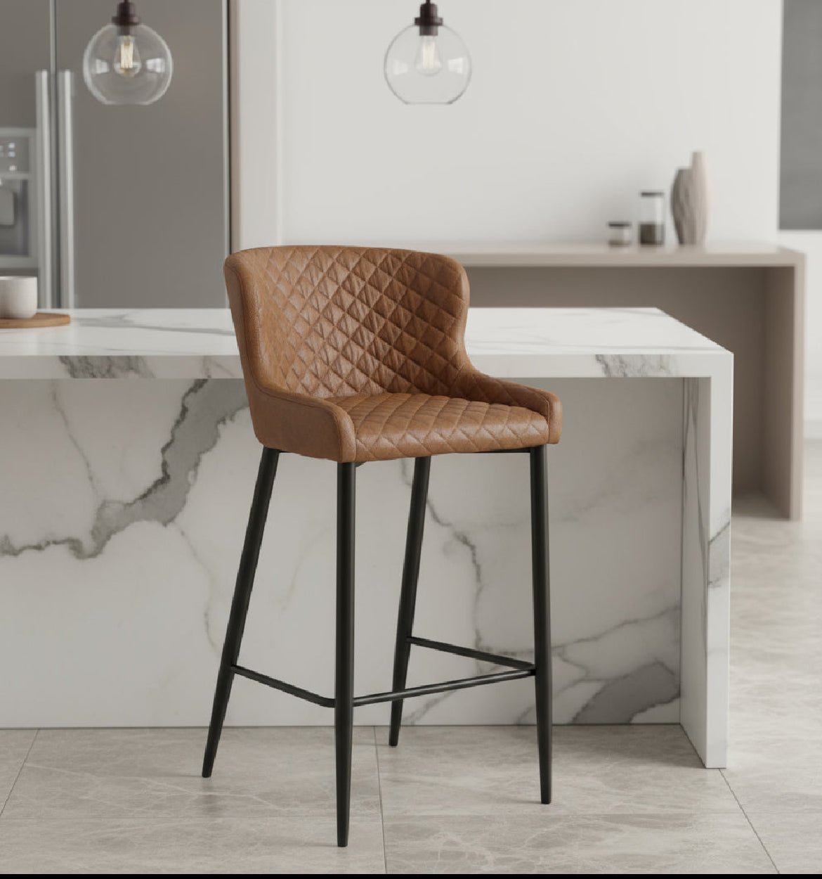 Charlie Bar Stool In Grey/Tan - Reduced Today-Renaissance Design Studio