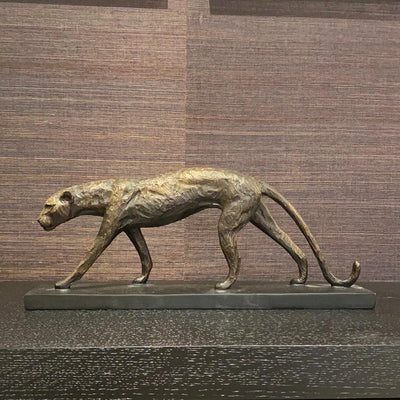 Cheetah Sculpture Bronze Finish