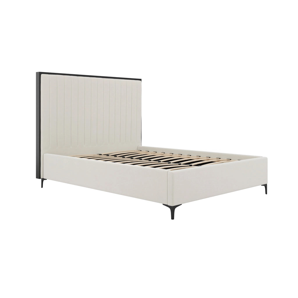 Chelsea Belle designer bed in cream with black trim-Renaissance Design Studio