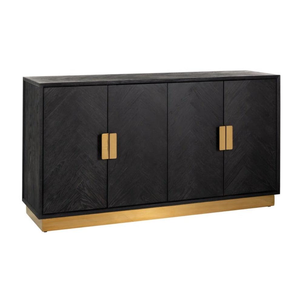 Chelsea Blake Black Oak Sideboard with gold-Renaissance Design Studio