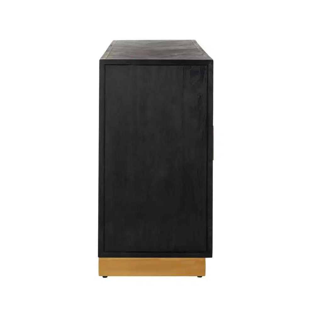 Chelsea Blake Black Oak Sideboard with gold