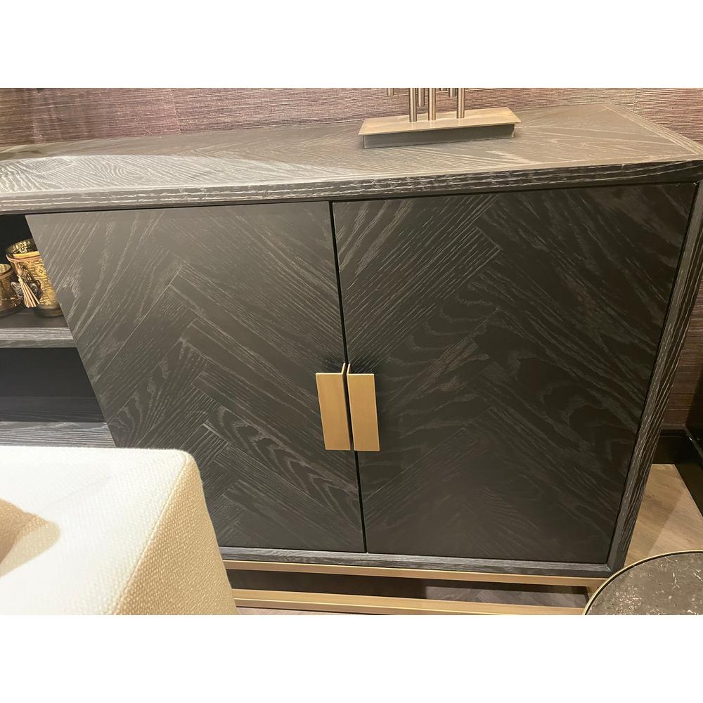Chelsea Blake Herringbone Sideboard with gold accents-Renaissance Design Studio