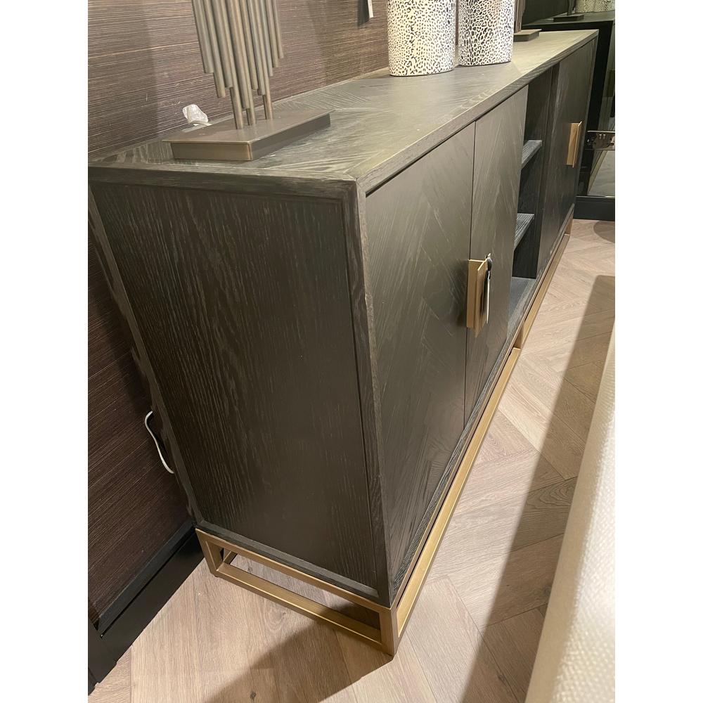 Chelsea Blake Herringbone Sideboard with gold accents-Renaissance Design Studio