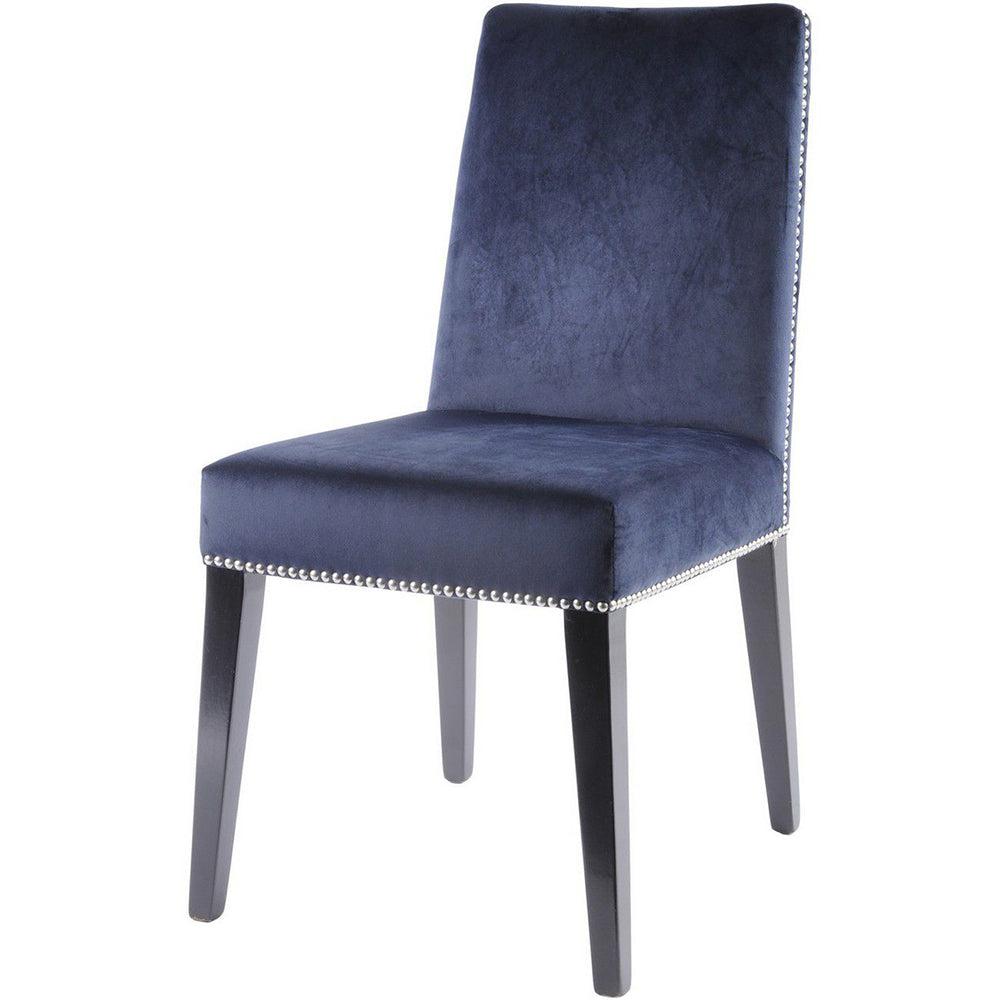 Chelsea Mayfair Dining Chair IN NAVY velvet with stud detail reduced set of 6-Renaissance Design Studio