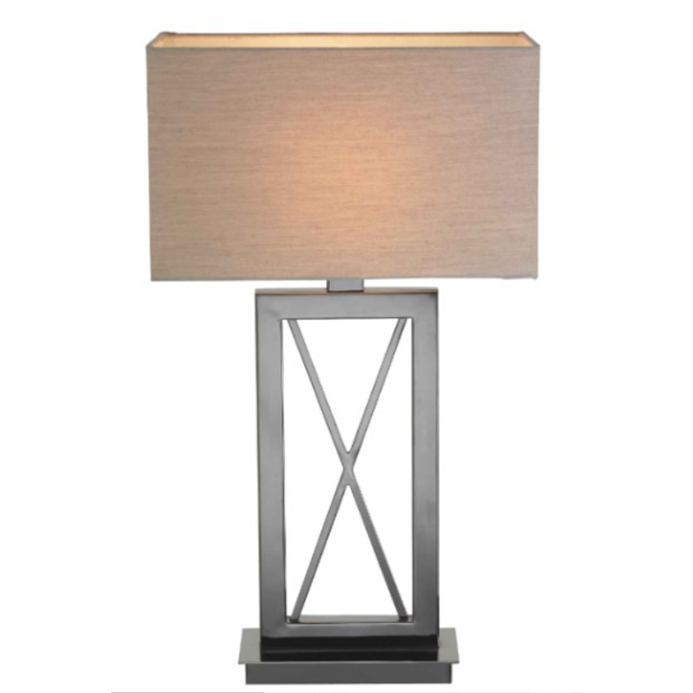 Chelsea Nickel & Brown-Black Table Lamp by RV Astley-Renaissance Design Studio