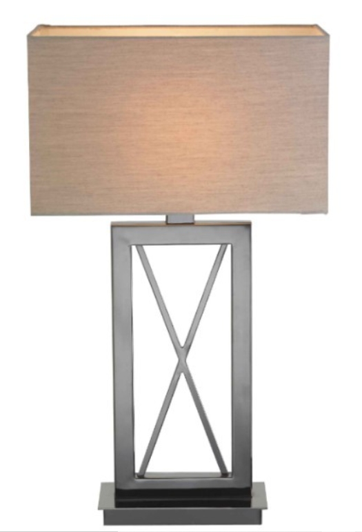 Chelsea Nickel & Brown-Black Table Lamp by RV Astley-Renaissance Design Studio
