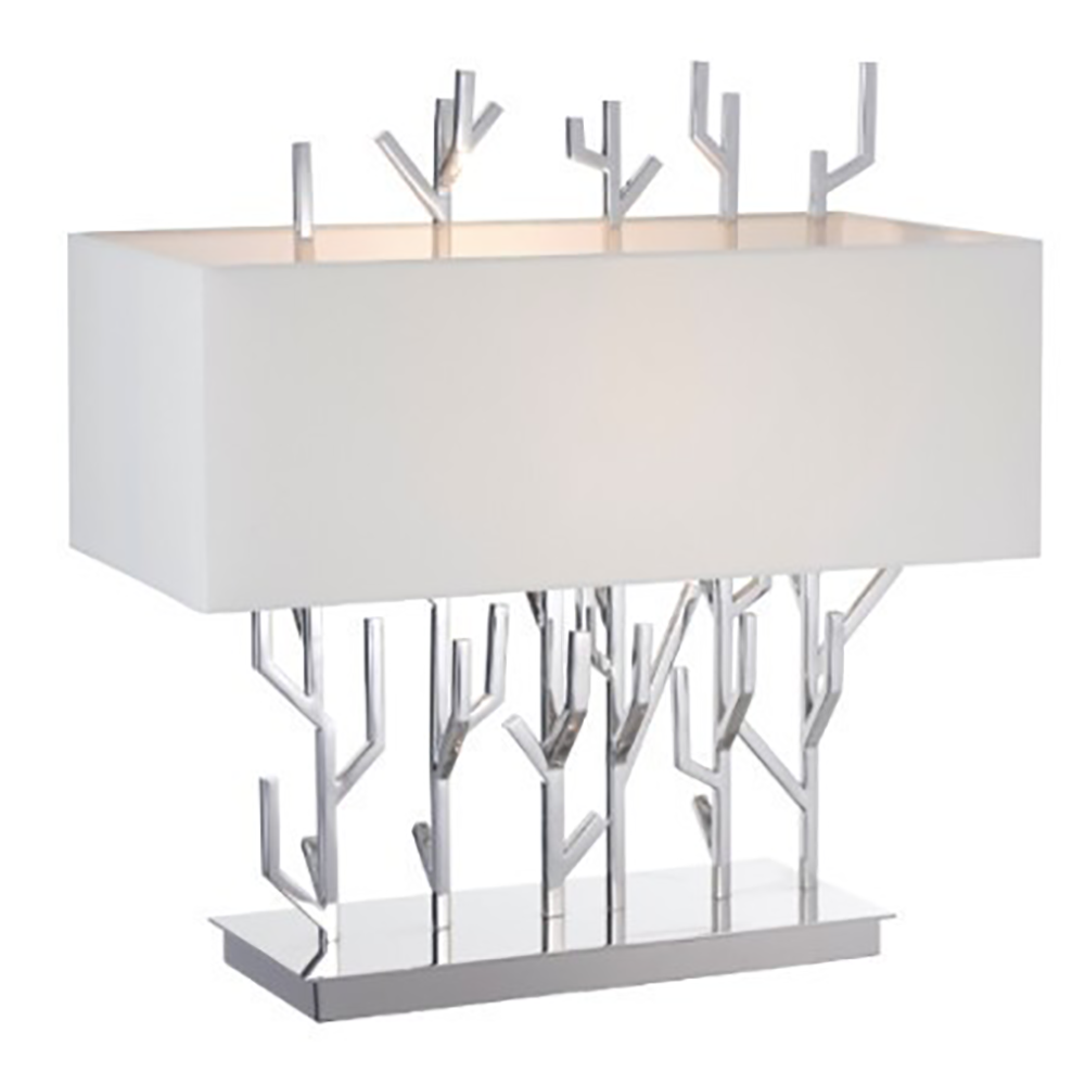 Chelsea Nickel & White Table Lamp-Renaissance Design Studio