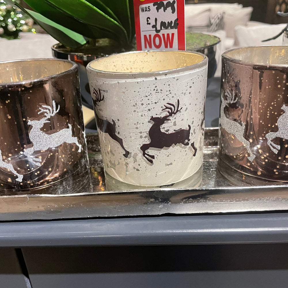 Christmas seasonal voitive with Deer 8 cm   REDUCED