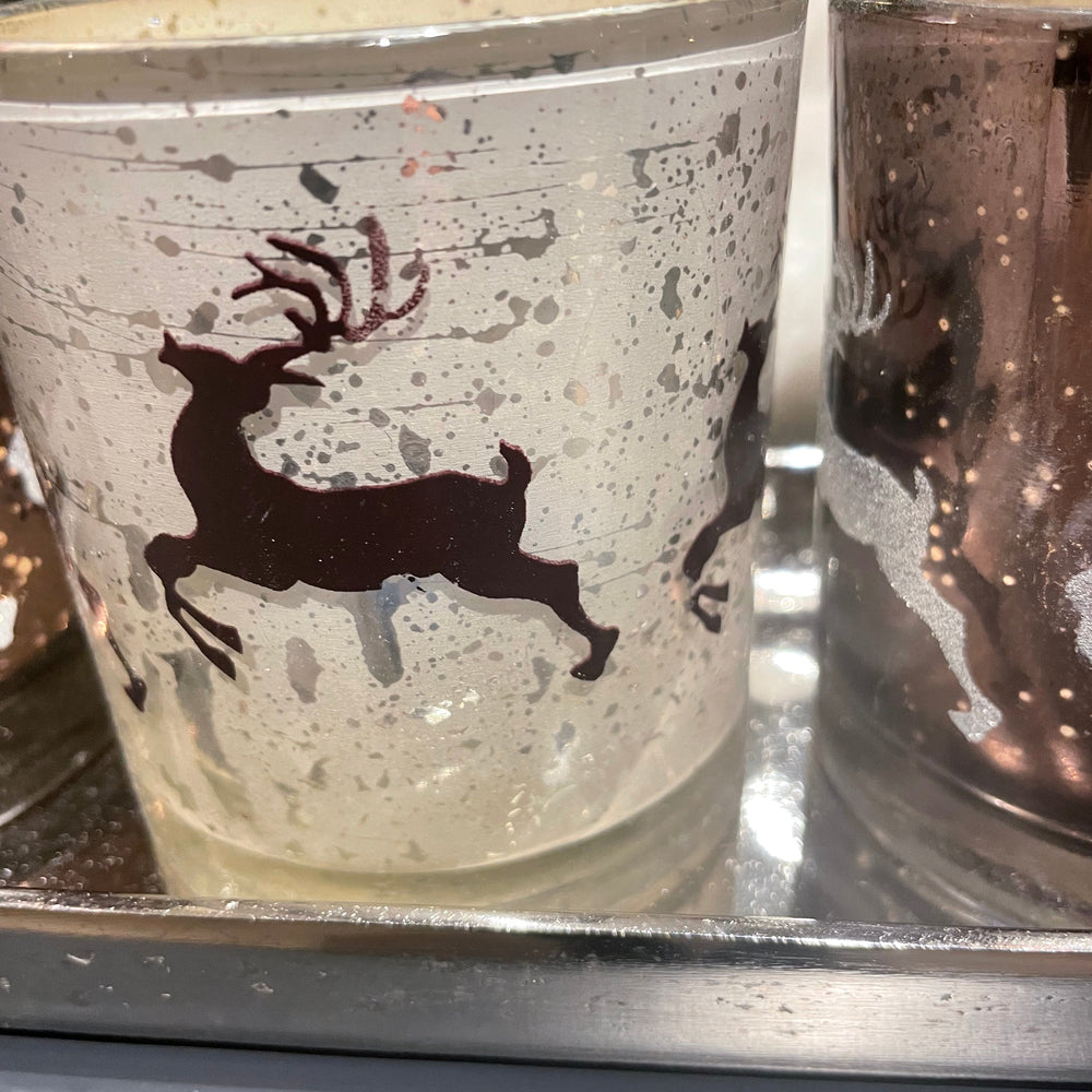 Christmas seasonal voitive with Deer 8 cm   REDUCED