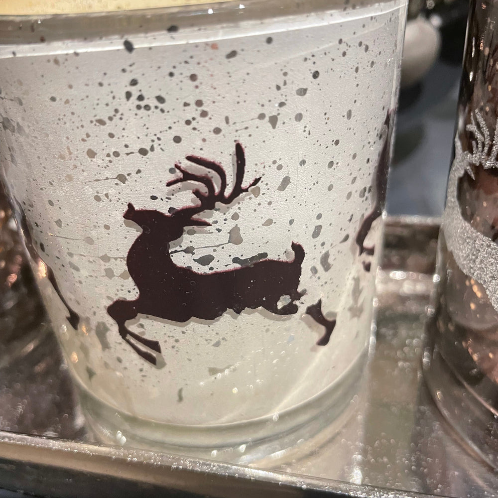 Christmas seasonal voitive with Deer 8 cm   REDUCED