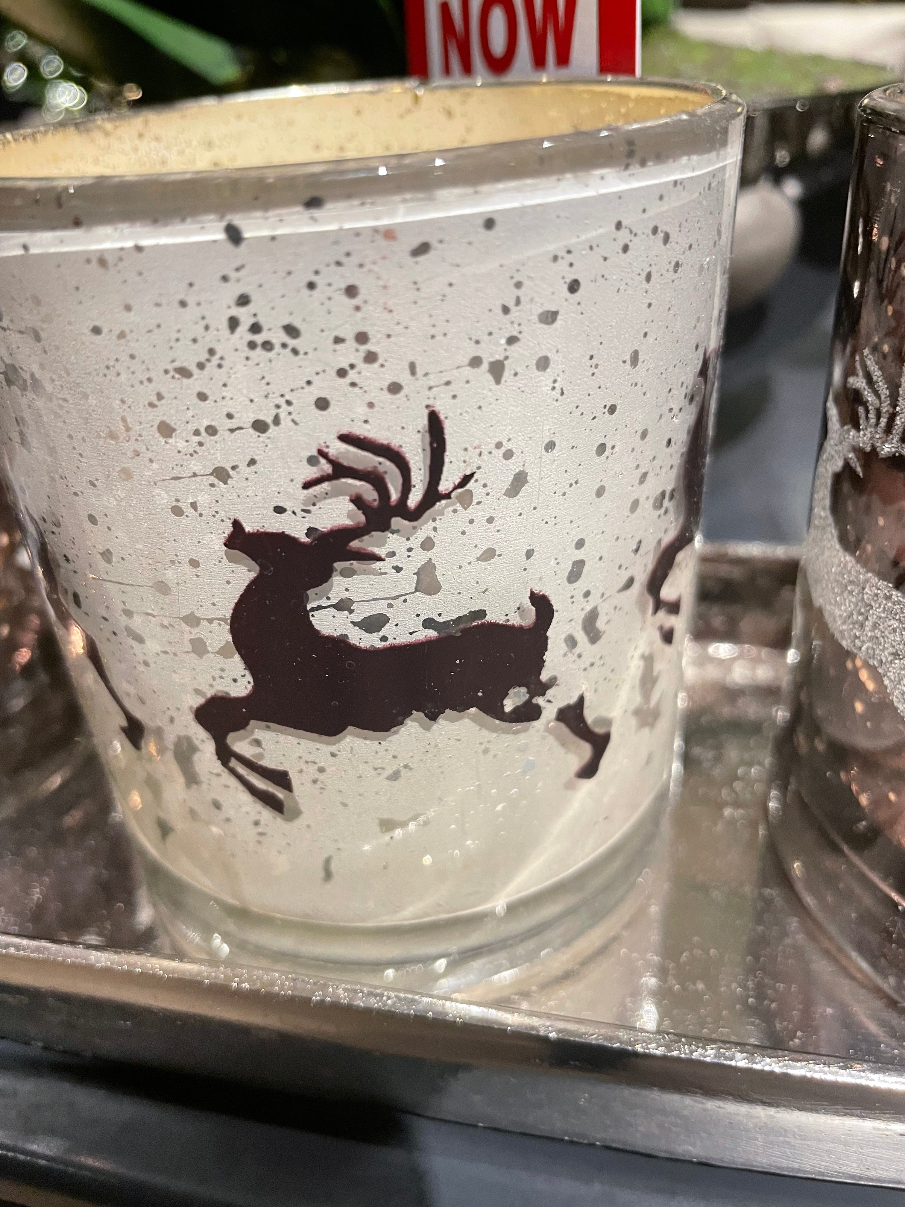 Christmas seasonal voitive with Deer 8 cm REDUCED-Renaissance Design Studio