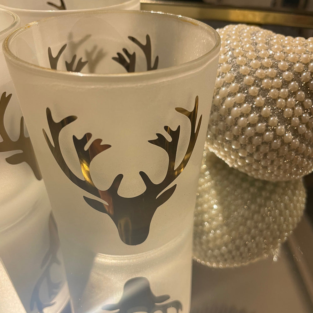 Christmas seasonal voitive with Stag logo 8 cm   REDUCED