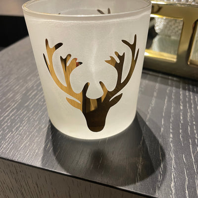 Christmas seasonal voitive with Stag logo 8 cm   REDUCED