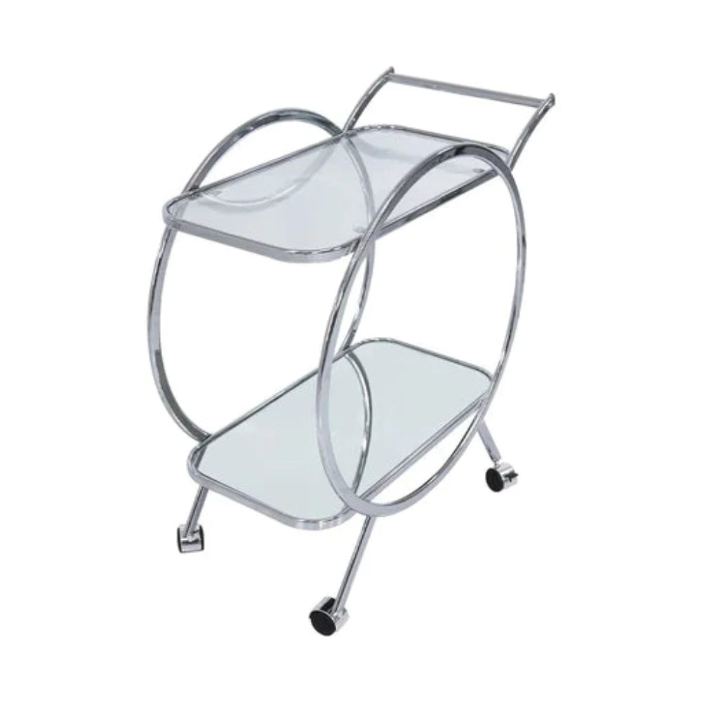 Chrome and Glass Drinks Trolley (boxed )