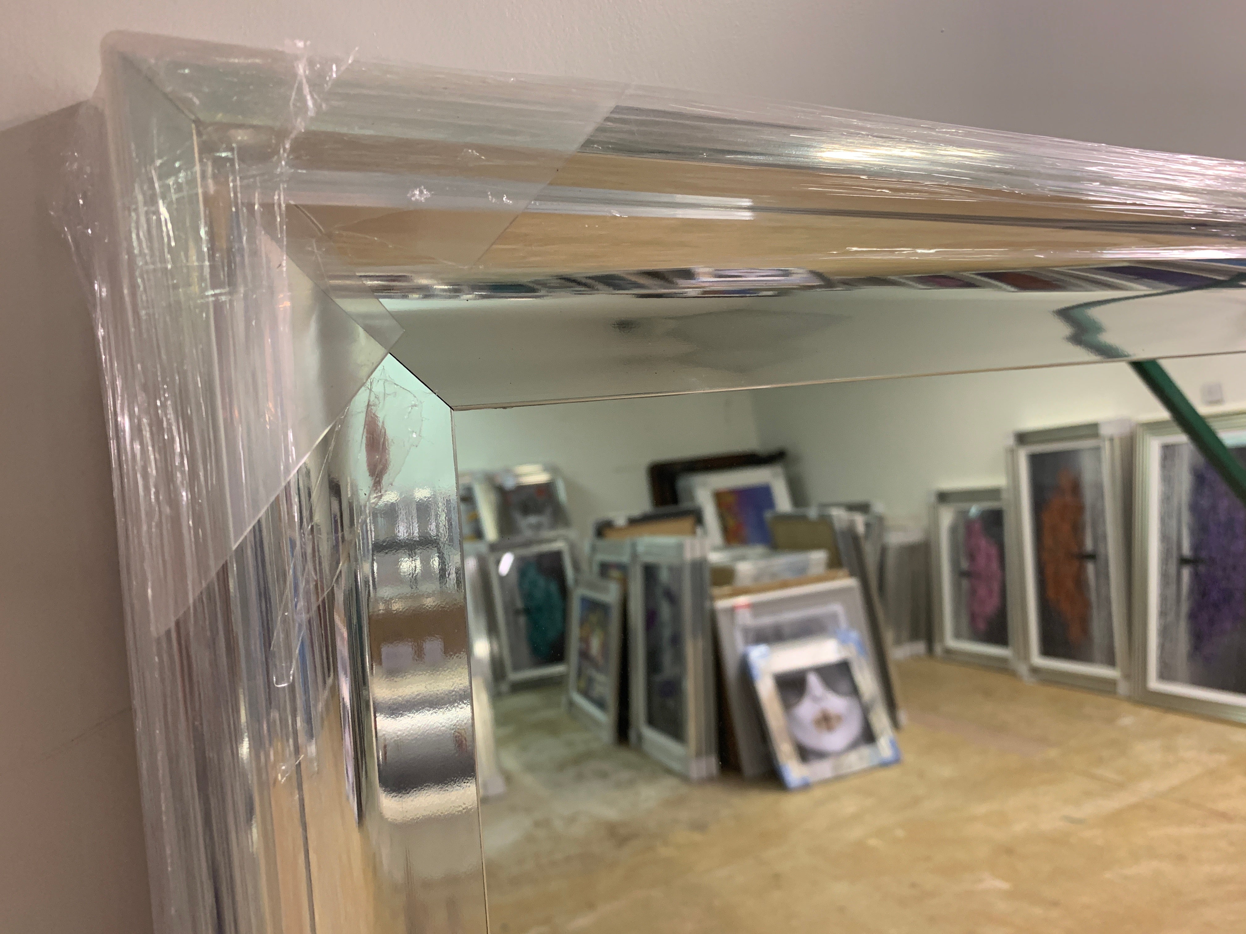 Chrome scoop Sandy framed mirror 75 x 75 cm REDUCED as last one-square mirror-Renaissance Design Studio