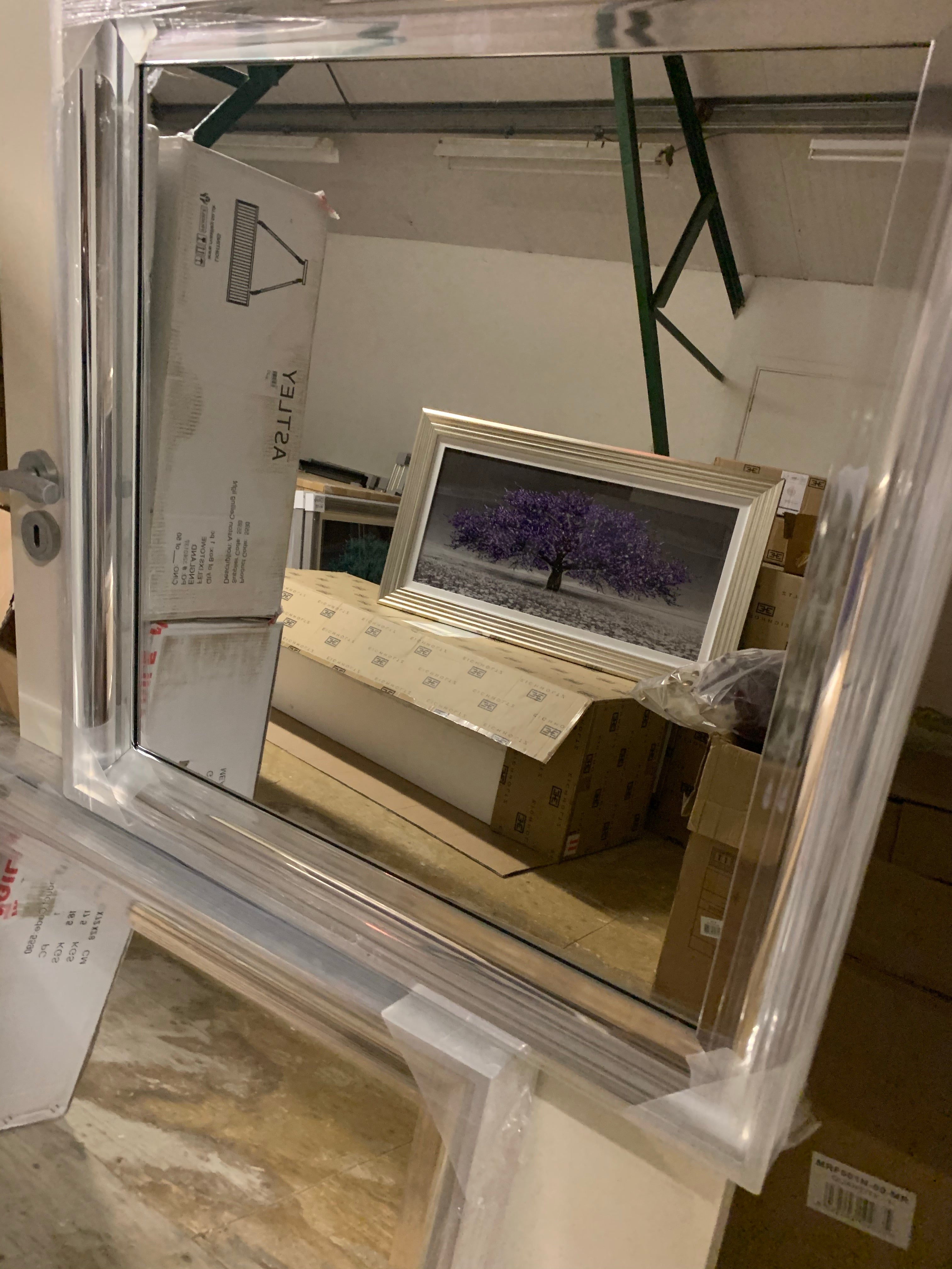 Chrome scoop Sandy framed mirror 75 x 75 cm REDUCED as last one-square mirror-Renaissance Design Studio