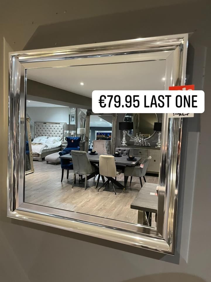 Chrome scoop Sandy framed mirror 75 x 75 cm REDUCED as last one-Renaissance Design Studio