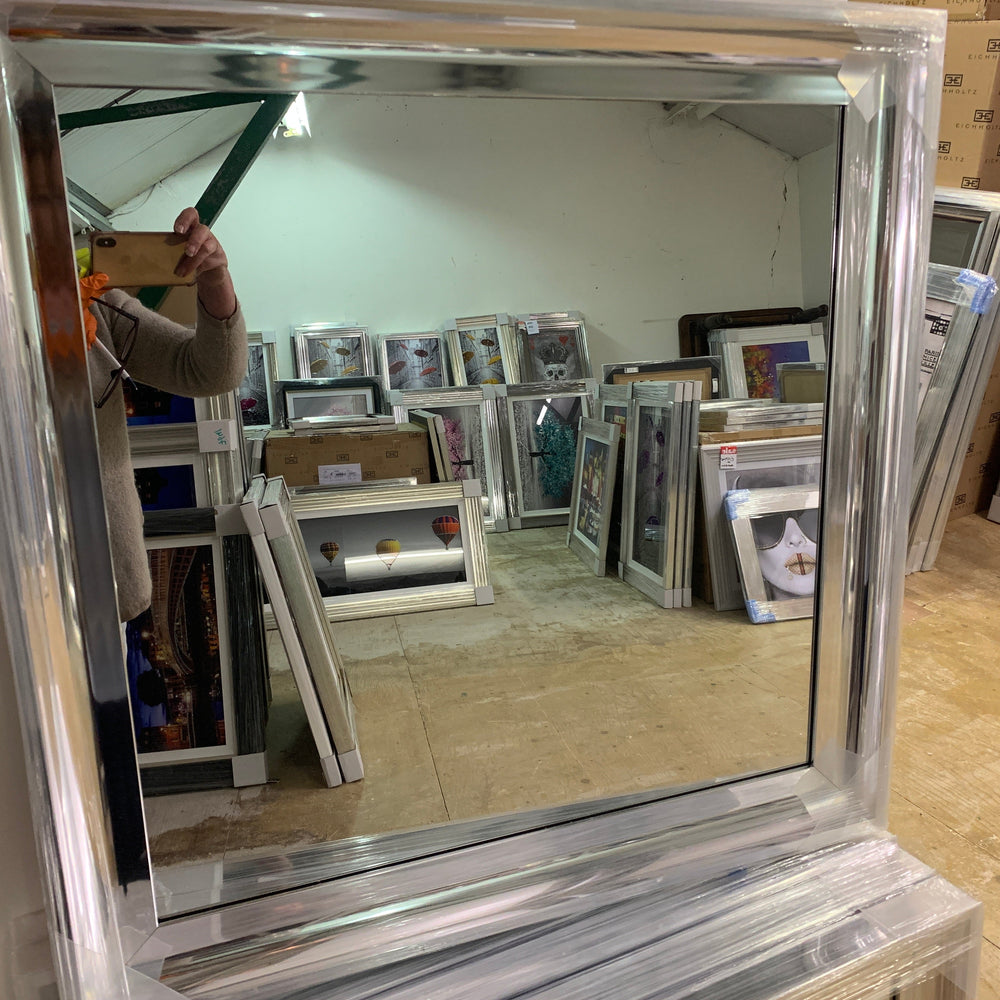 Chrome scoop Sandy framed mirror 75 x 75 cm REDUCED as last one
