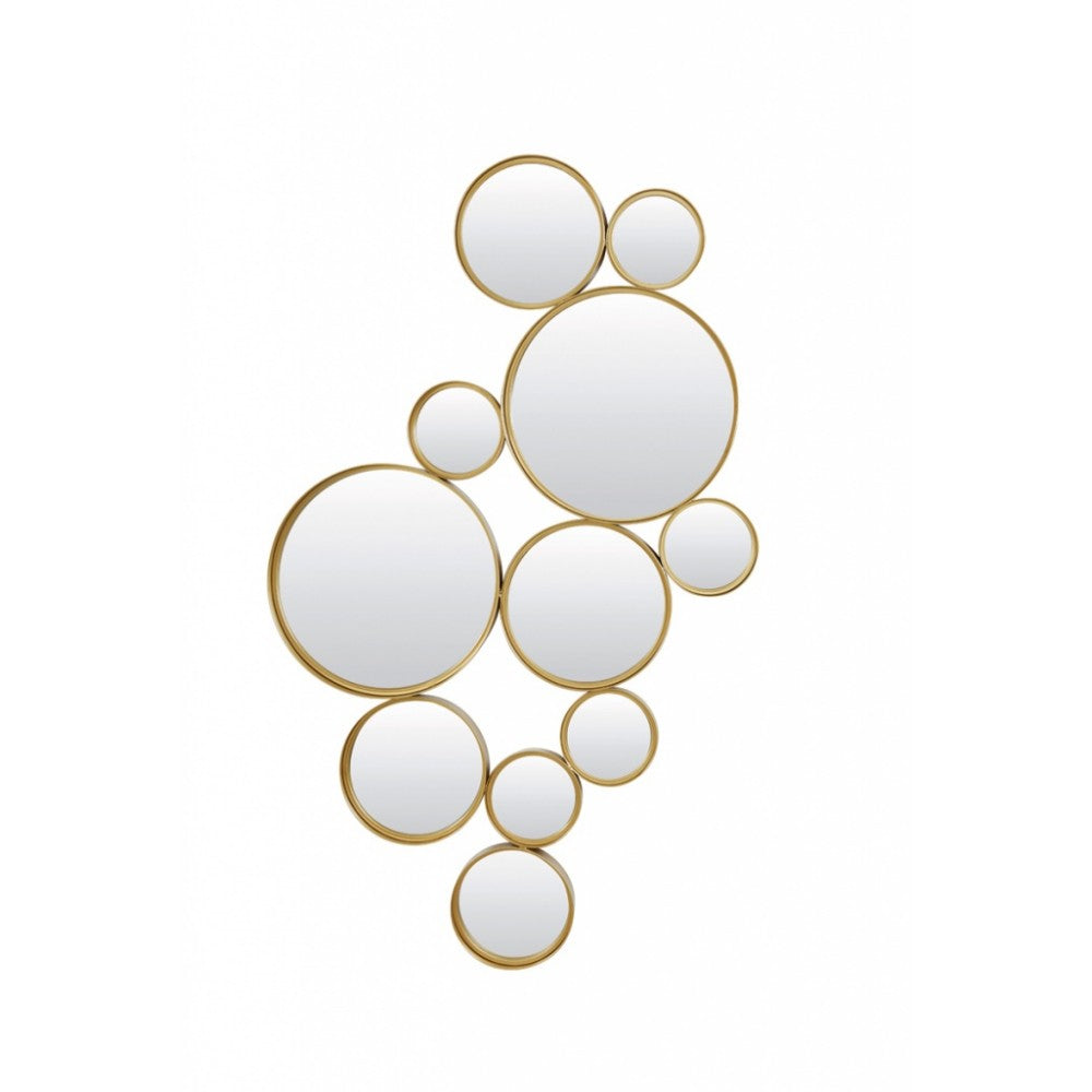 Circles LL large Mirror gold reduced-Mirrors-Renaissance Design Studio