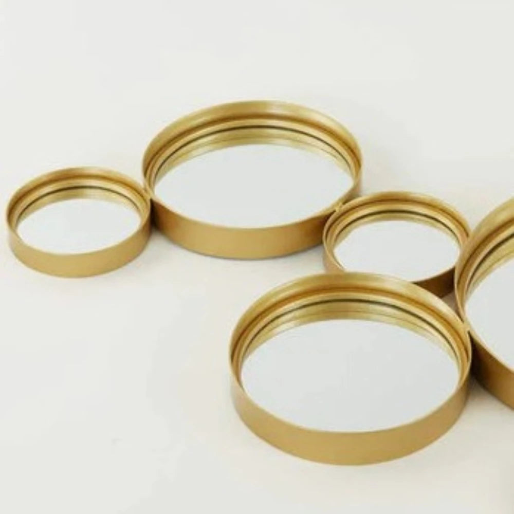 Circles LL large Mirror gold reduced-Mirrors-Renaissance Design Studio