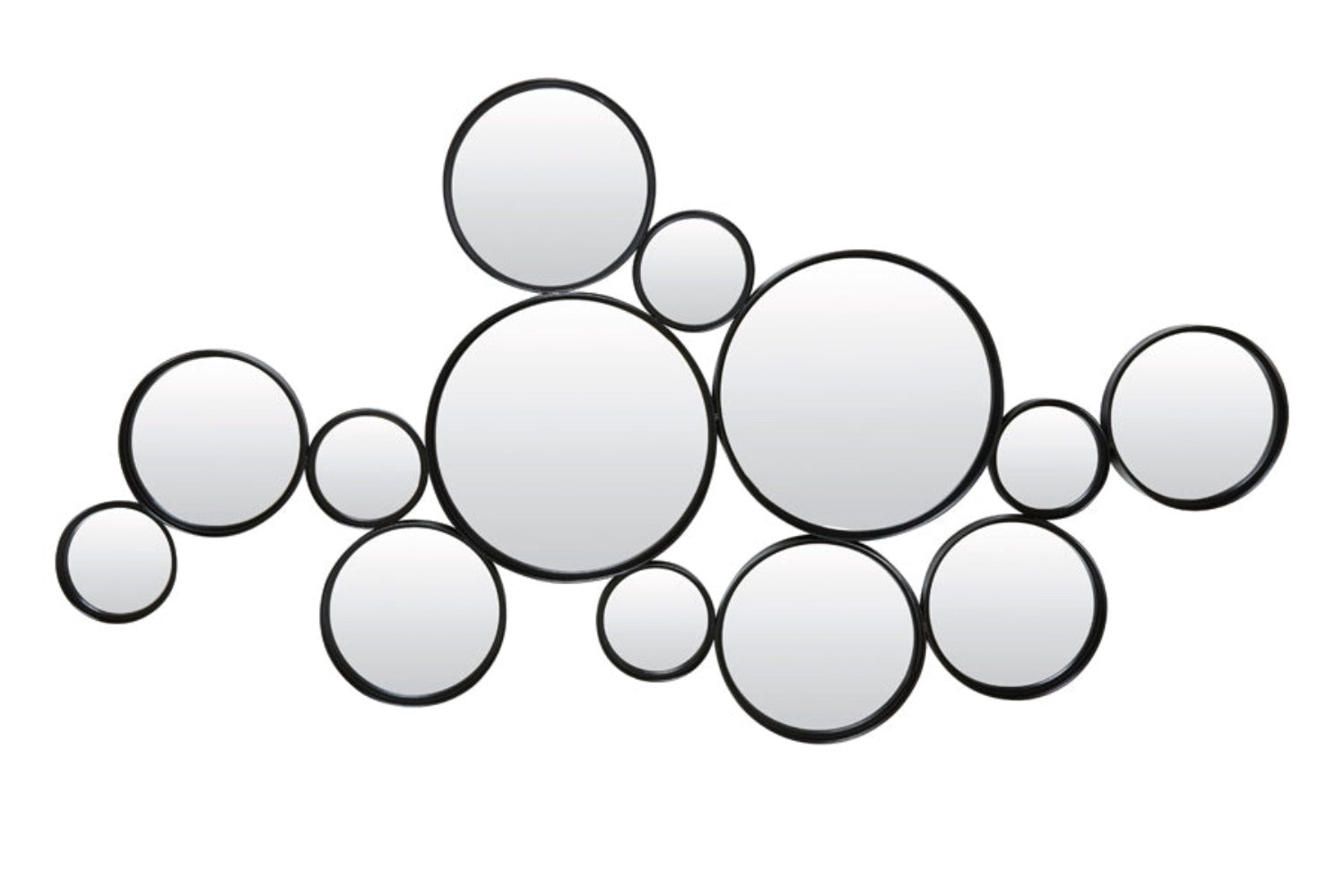 Circles LL large Mirror Black reduced-Mirrors-Renaissance Design Studio